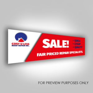 Logo Design by Crafty Fox Design for Cost U Less Roof Repair Inc. | Design: #15877508