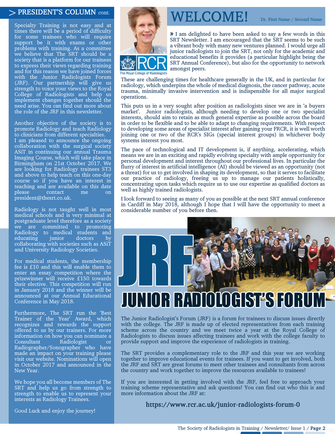 Newsletter Design by nortiz for The Society of Radiologists in Training  | Design #15896309