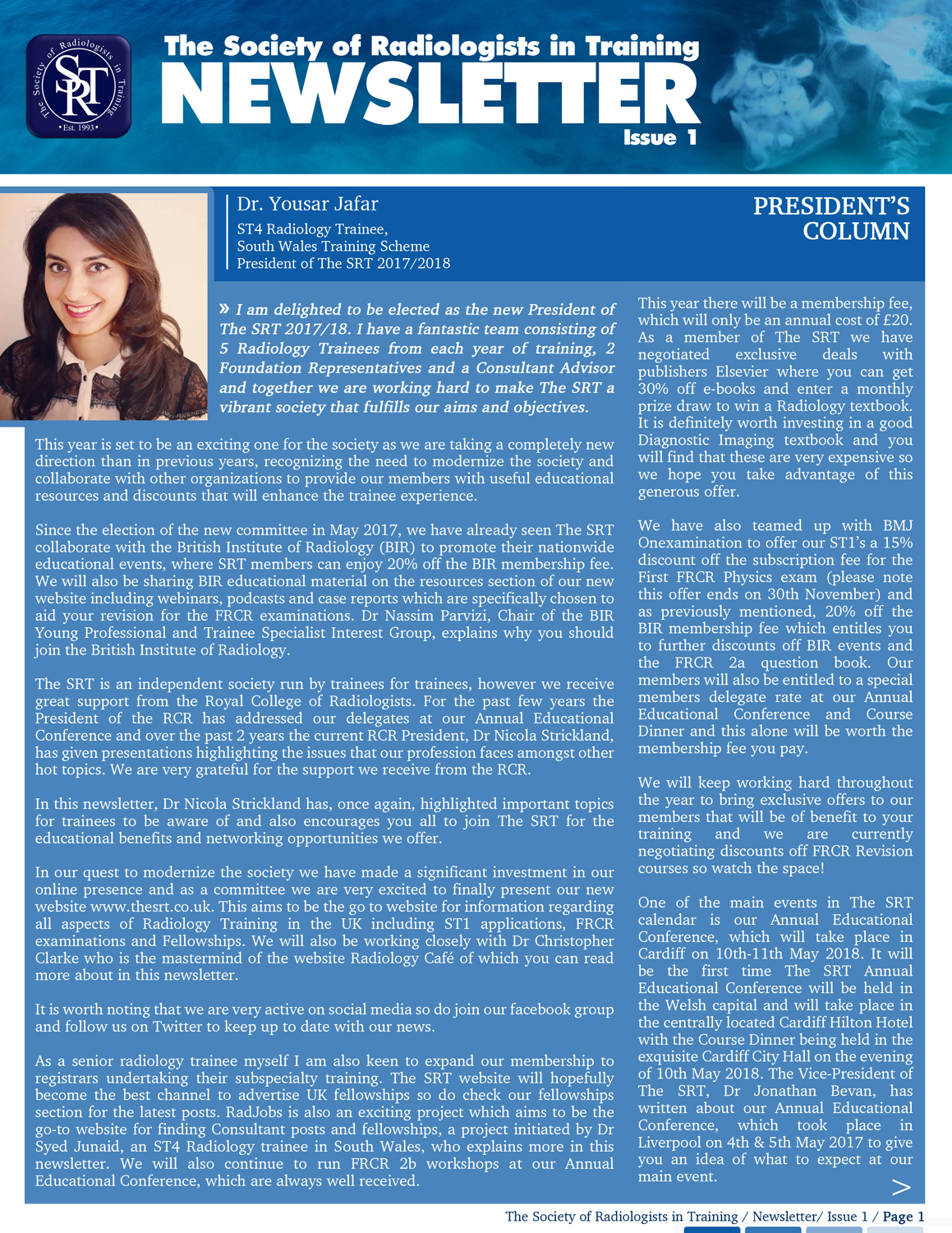 Newsletter Design by nortiz for The Society of Radiologists in Training  | Design #15896310