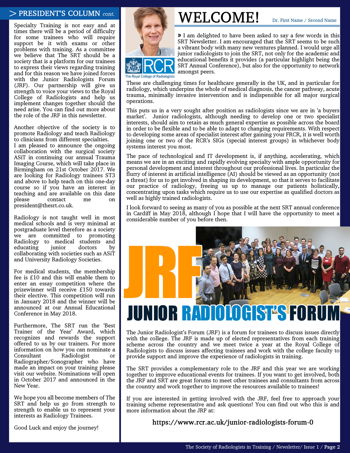 Newsletter Design by nortiz for The Society of Radiologists in Training  | Design #15904544