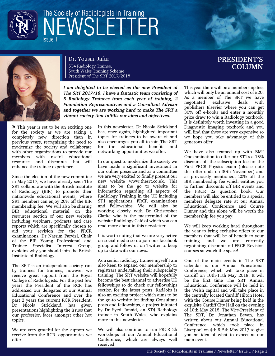 Newsletter Design by nortiz for The Society of Radiologists in Training  | Design #15904561