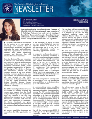 Newsletter Design by nortiz for The Society of Radiologists in Training  | Design: #15904561