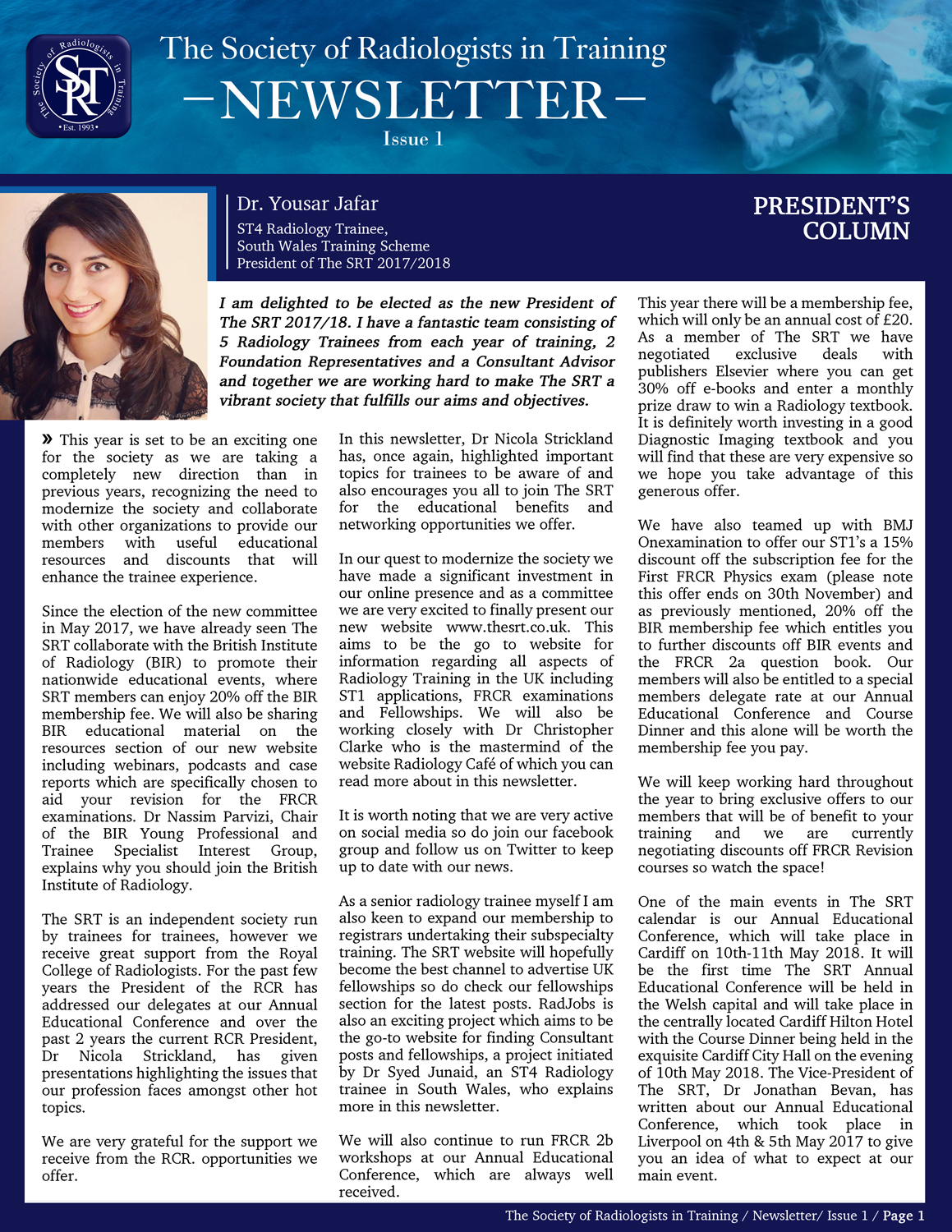 Newsletter Design by nortiz for The Society of Radiologists in Training  | Design #15904562
