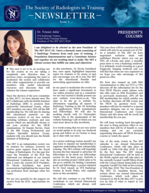 Newsletter Design by nortiz for The Society of Radiologists in Training  | Design: #15904562