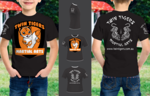 T-shirt Design by Black Stallions Impressive Solutions for Twin Tigers Martial Arts | Design #15851097