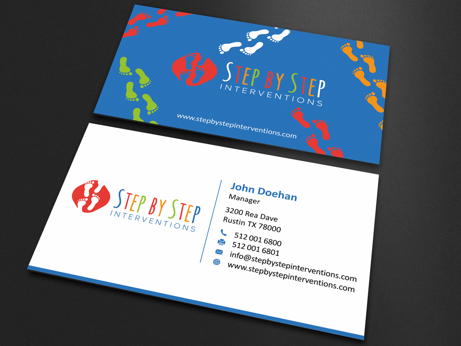 Diseño de Tarjeta de Presentación por SKYdesign para Step by Step Interventions | Diseño #15839854