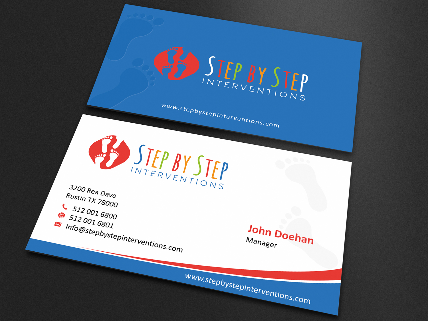 Diseño de Tarjeta de Presentación por SKYdesign para Step by Step Interventions | Diseño #15839855