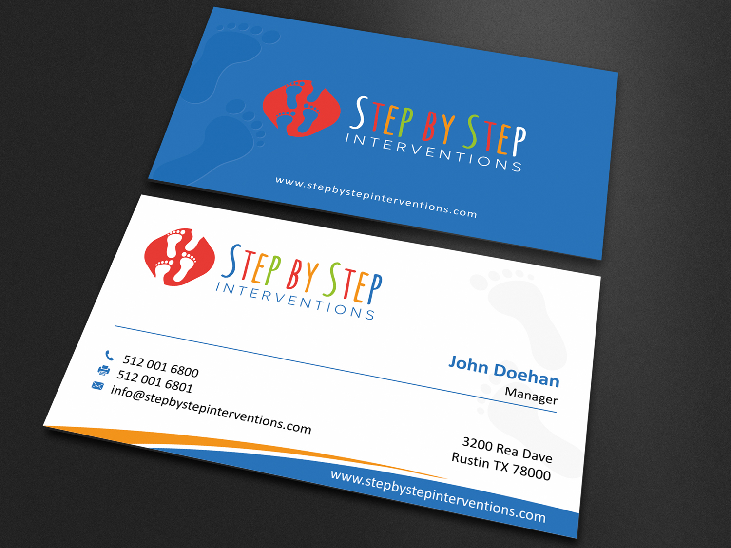 Diseño de Tarjeta de Presentación por SKYdesign para Step by Step Interventions | Diseño #15839856