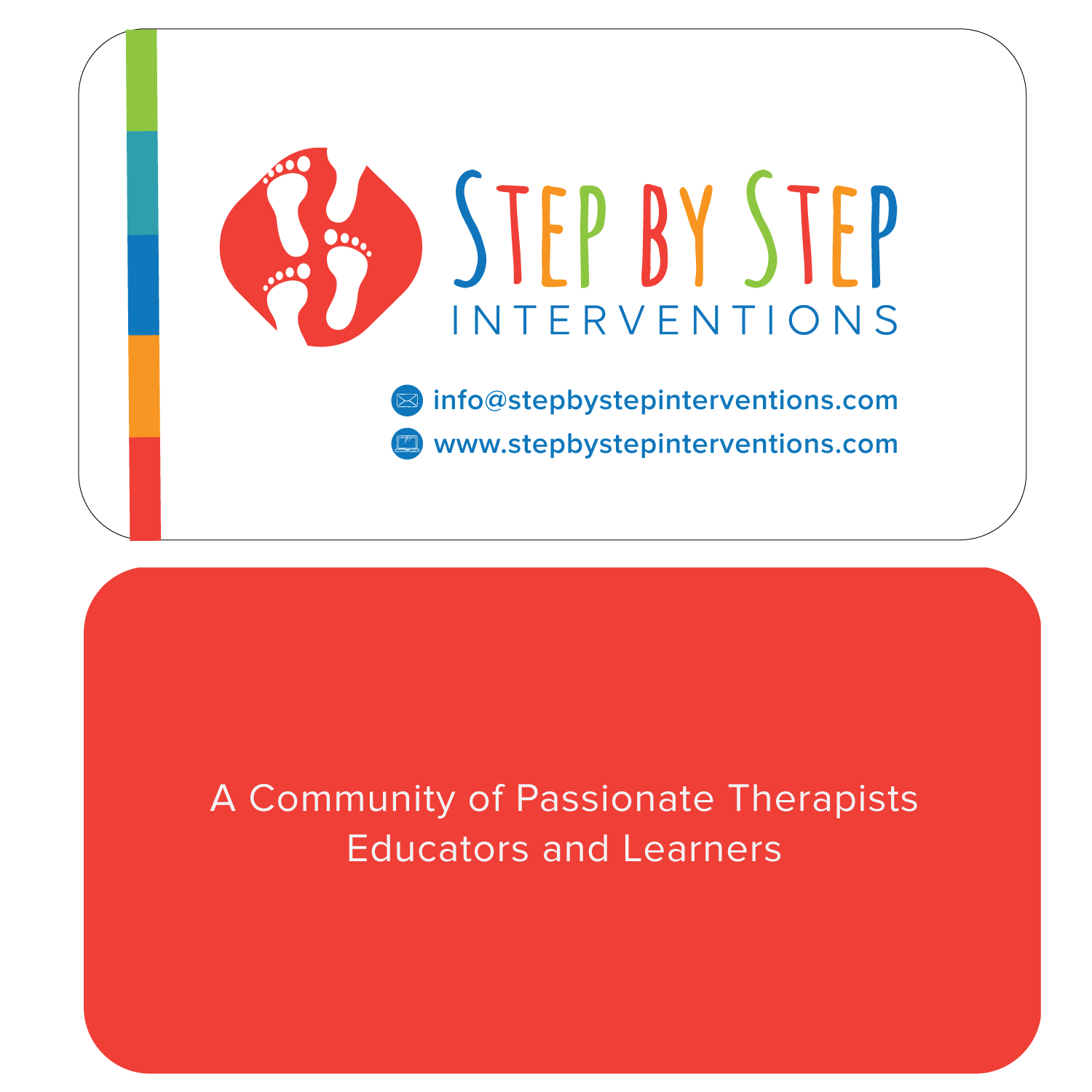 Business Card Design by Elephont Designs for Step by Step Interventions | Design #15867224