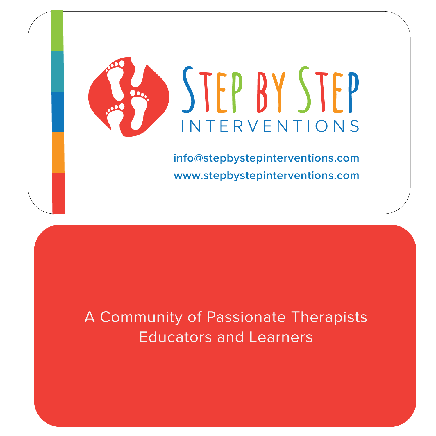Business Card Design by Elephont Designs for Step by Step Interventions | Design #15867226