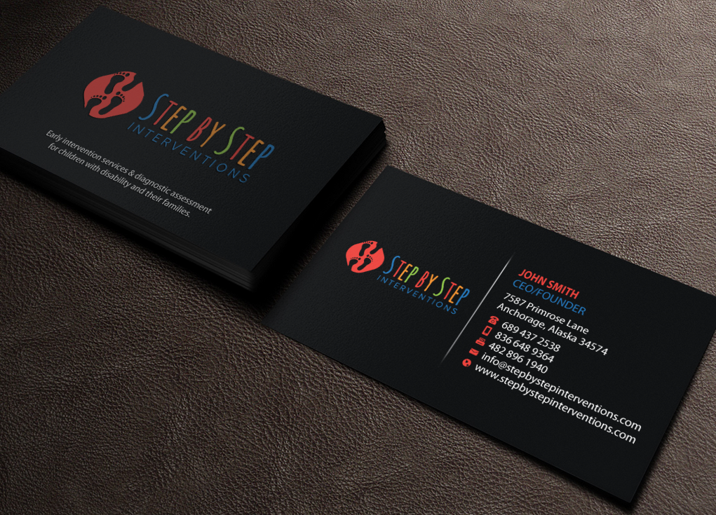 Business Card Design by Brand aid for Step by Step Interventions | Design #15853813