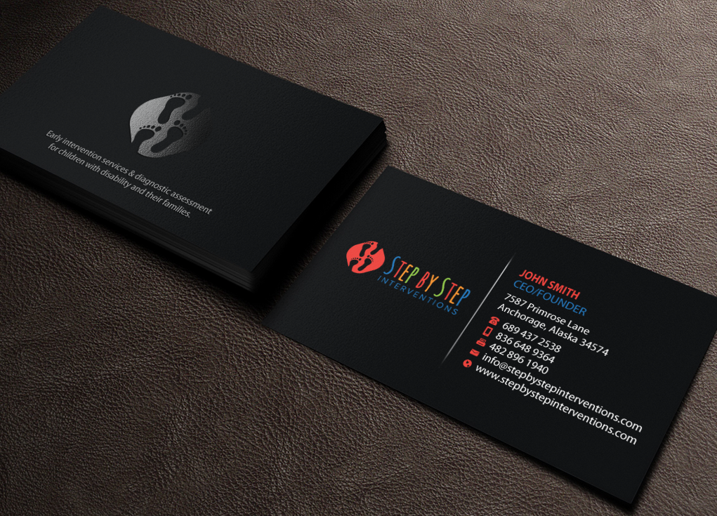 Business Card Design by Brand aid for Step by Step Interventions | Design #15853814