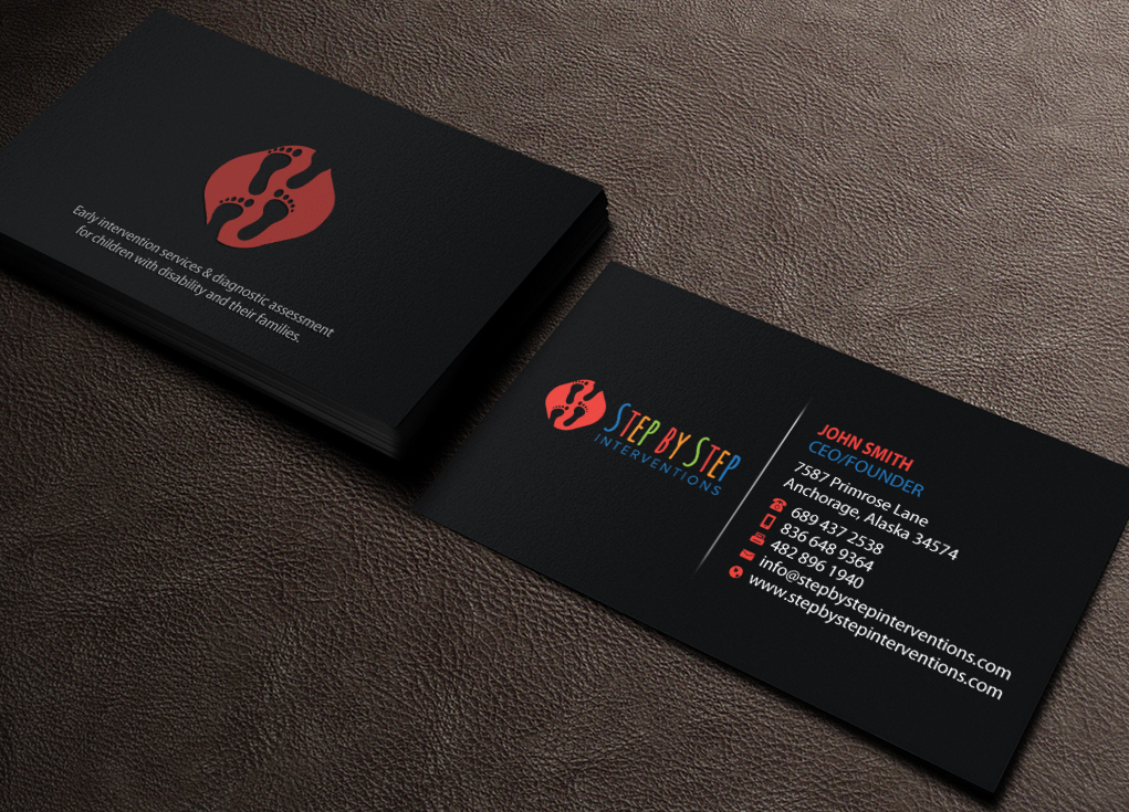 Business Card Design by Brand aid for Step by Step Interventions | Design #15853816