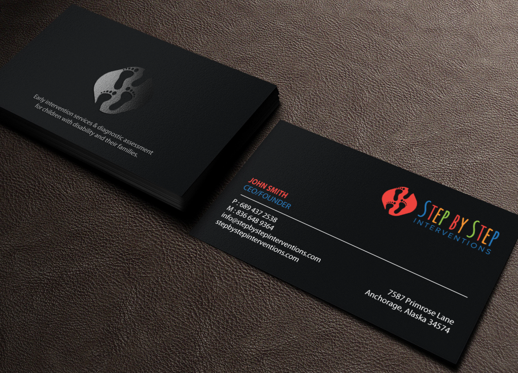 Business Card Design by Brand aid for Step by Step Interventions | Design #15853817