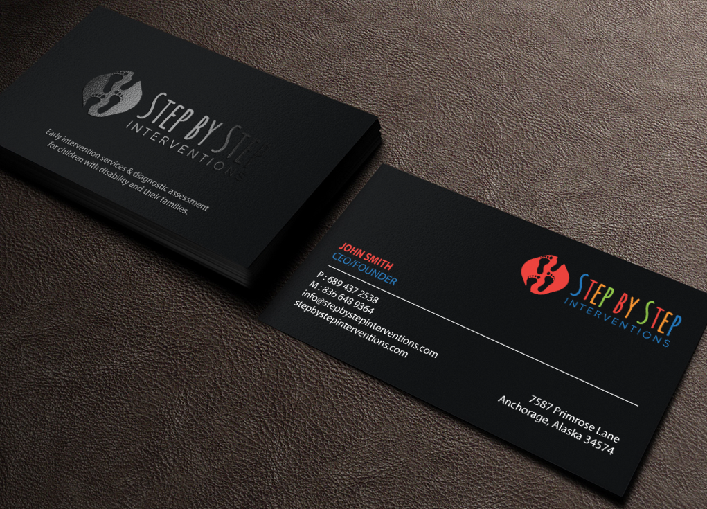 Business Card Design by Brand aid for Step by Step Interventions | Design #15853818