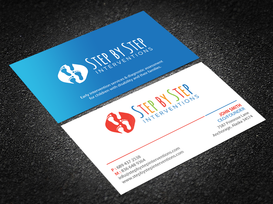 Business Card Design by Brand aid for Step by Step Interventions | Design #15853819