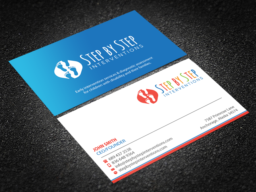 Business Card Design by Brand aid for Step by Step Interventions | Design #15853822