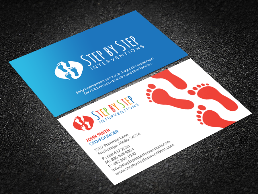 Business Card Design by Brand aid for Step by Step Interventions | Design #15853824