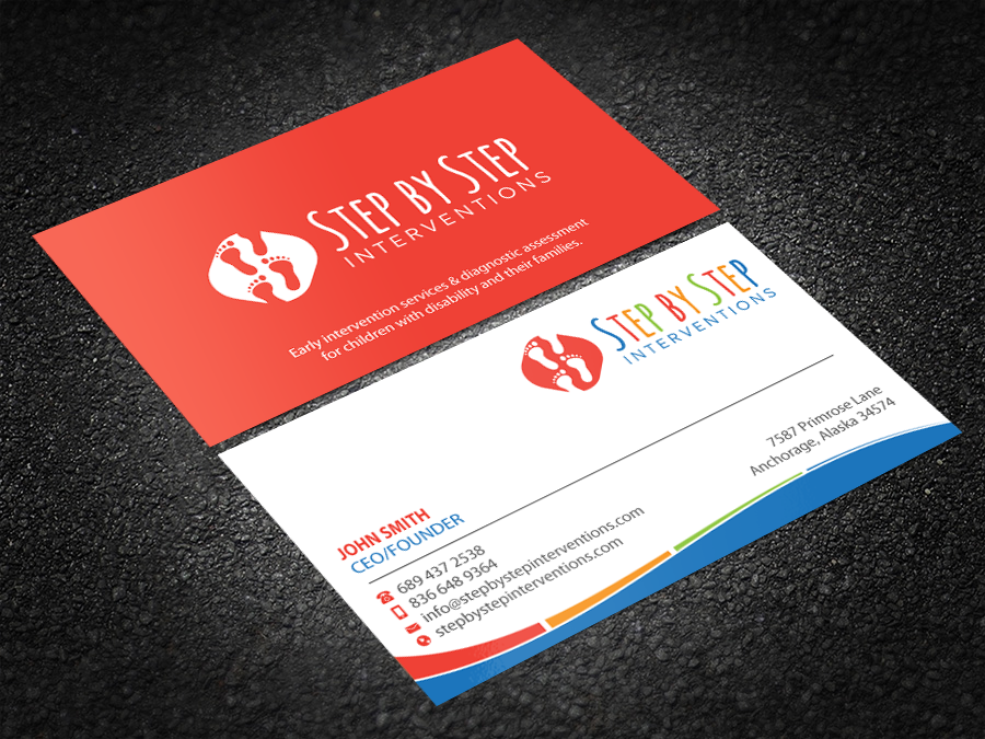 Business Card Design by Brand aid for Step by Step Interventions | Design #15853825