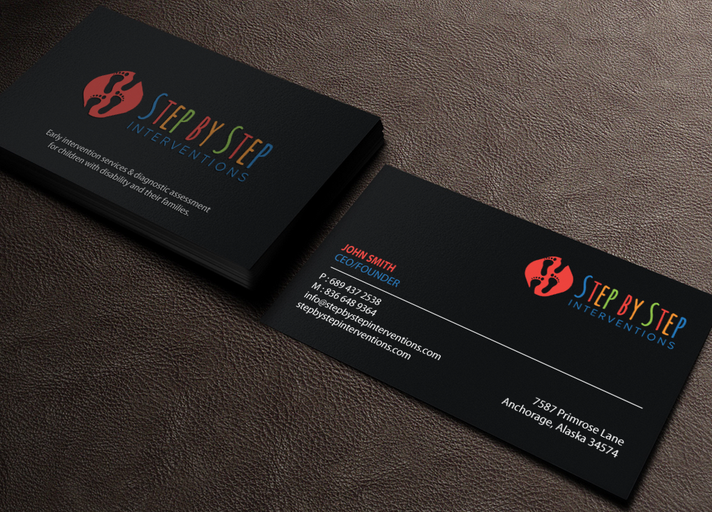 Business Card Design by Brand aid for Step by Step Interventions | Design #15853895