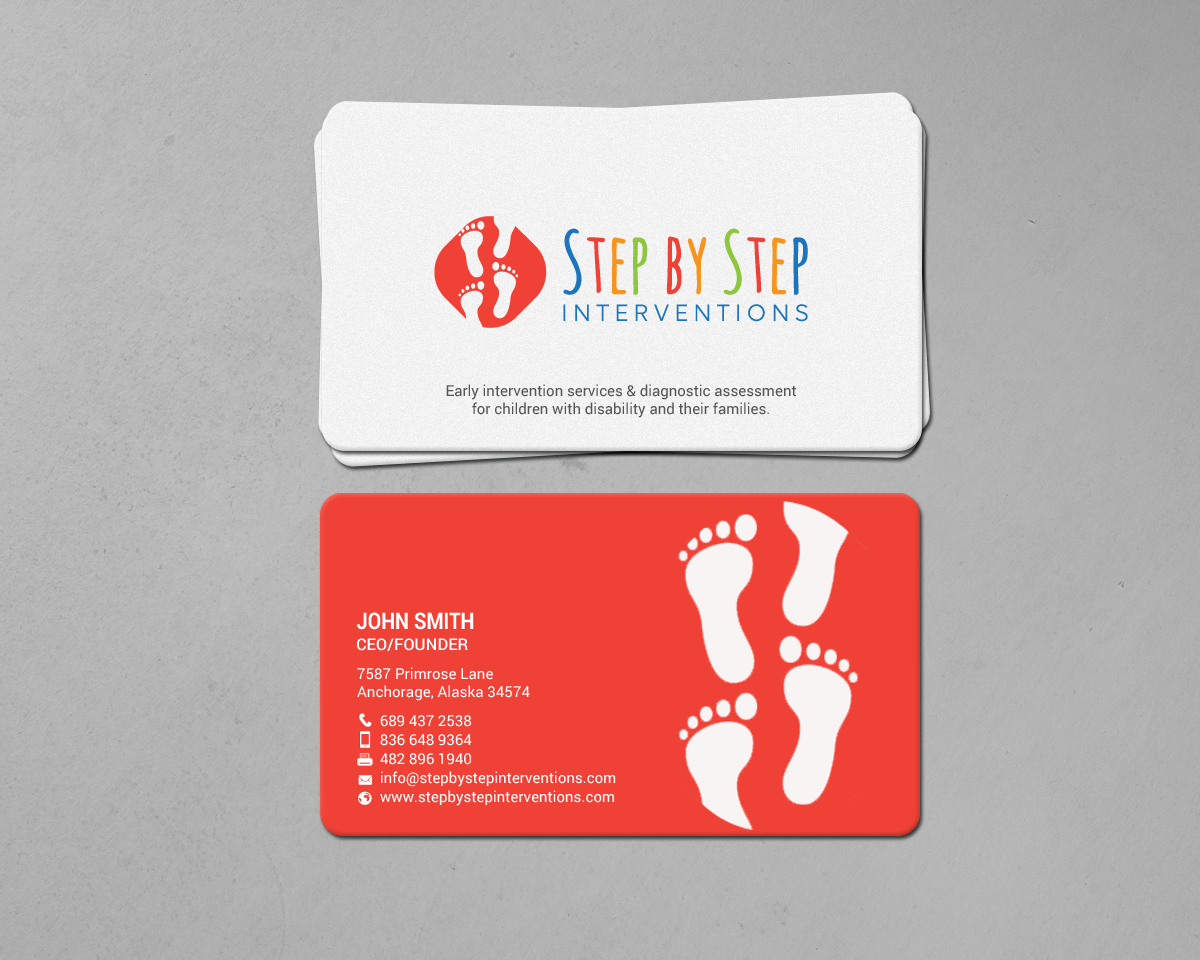 Business Card Design by chandrayaan.creative for Step by Step Interventions | Design #15854193