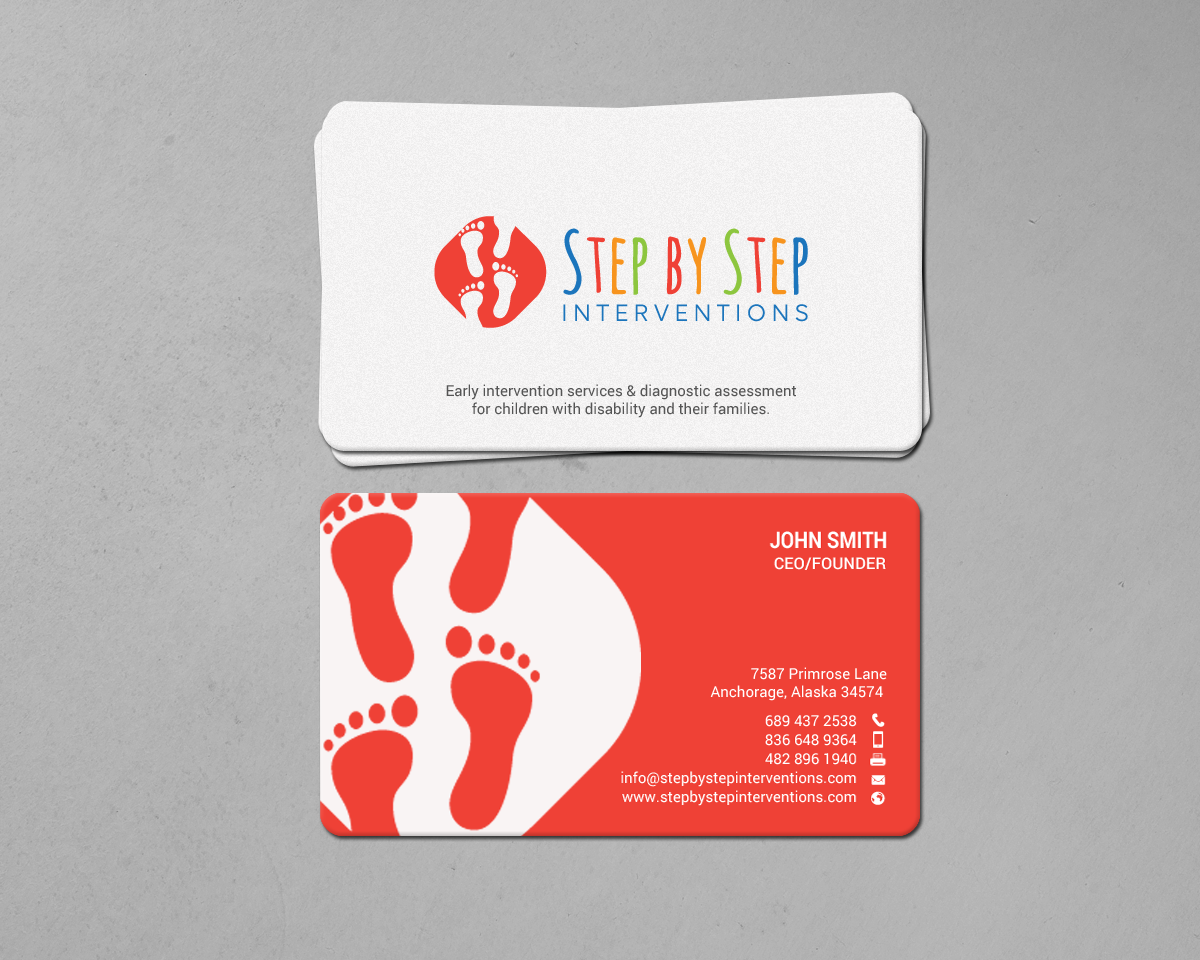 Design de Carte de Visite par chandrayaan.creative pour Step by Step Interventions | Design #15854195