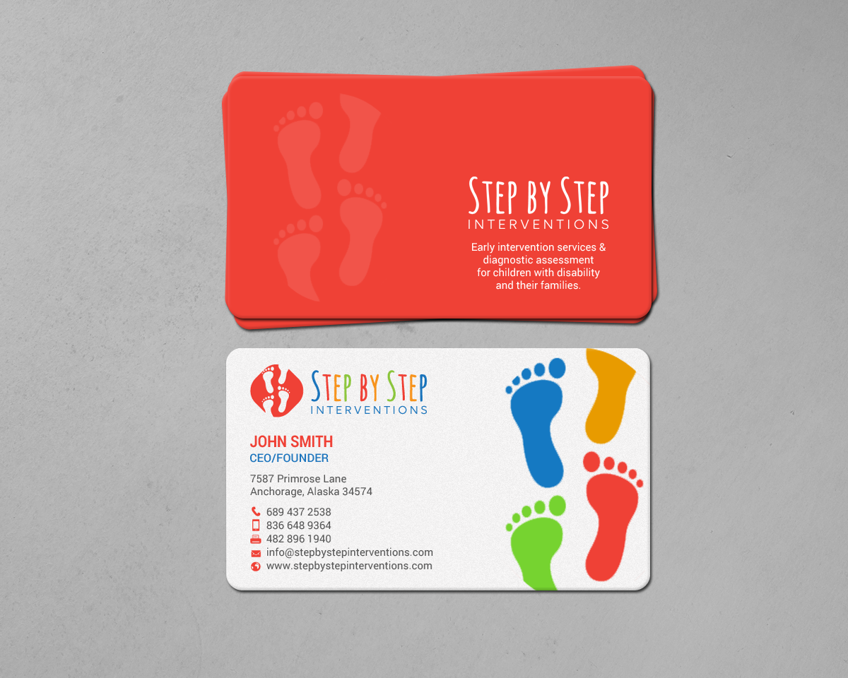 Design de Carte de Visite par chandrayaan.creative pour Step by Step Interventions | Design #15854227