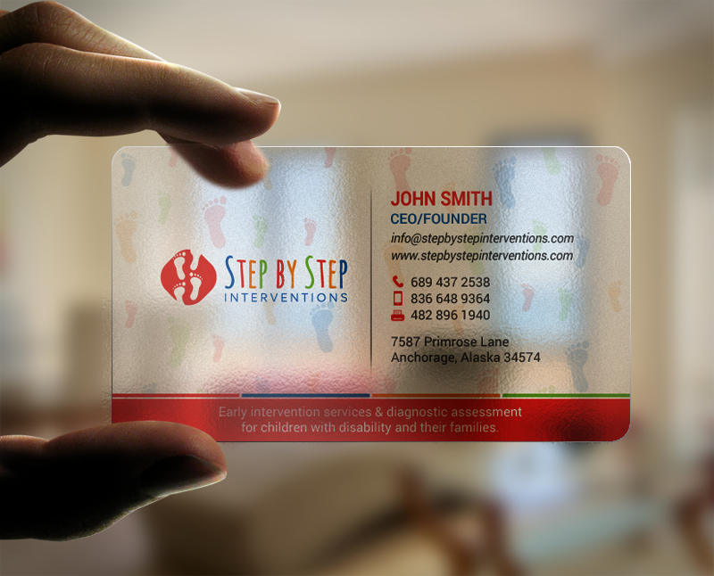 Design de Carte de Visite par chandrayaan.creative pour Step by Step Interventions | Design #15854407