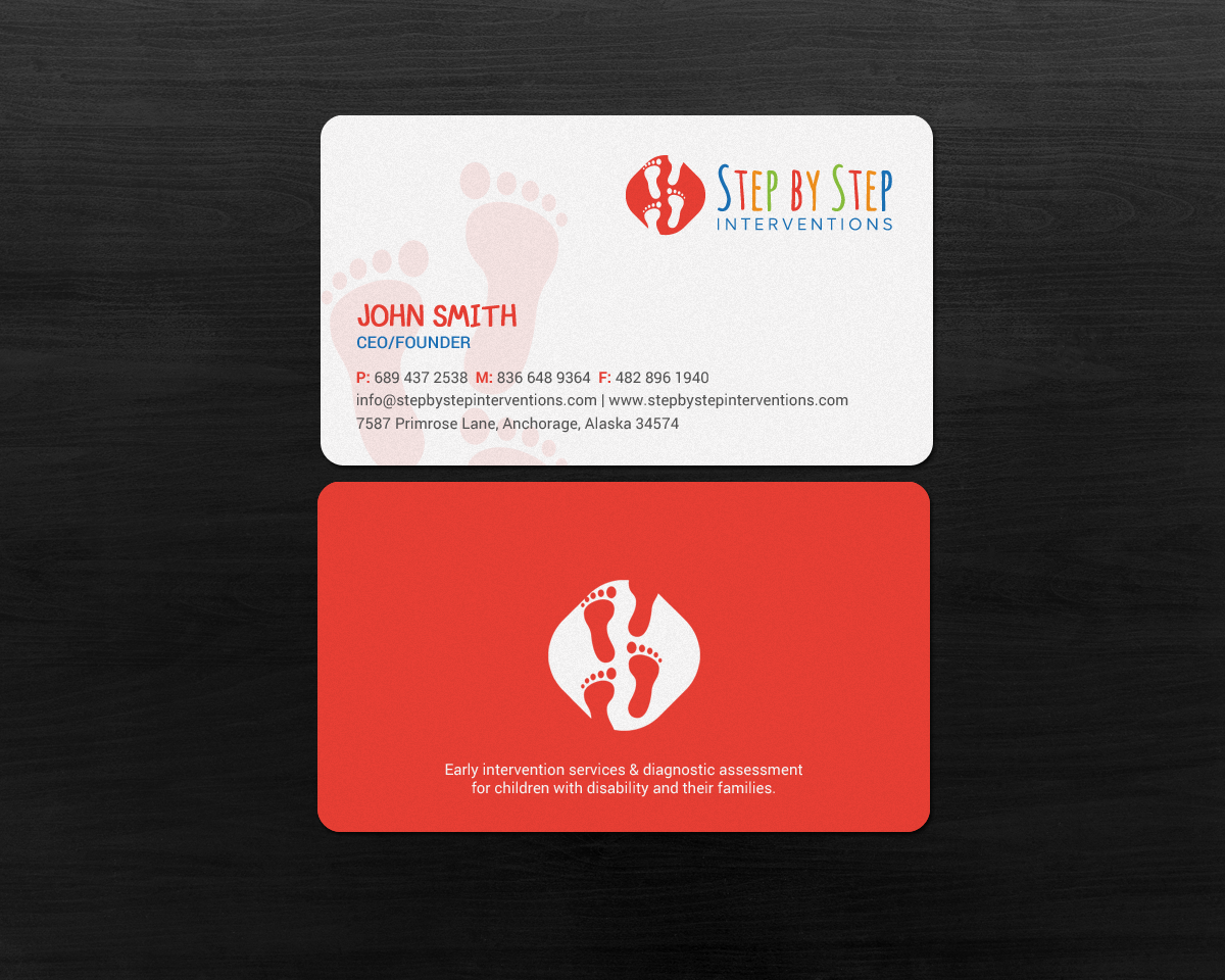 Colorful Personable Psychology Business Card Design For Step By Step Interventions By Chandrayaan Creative Design 15854593