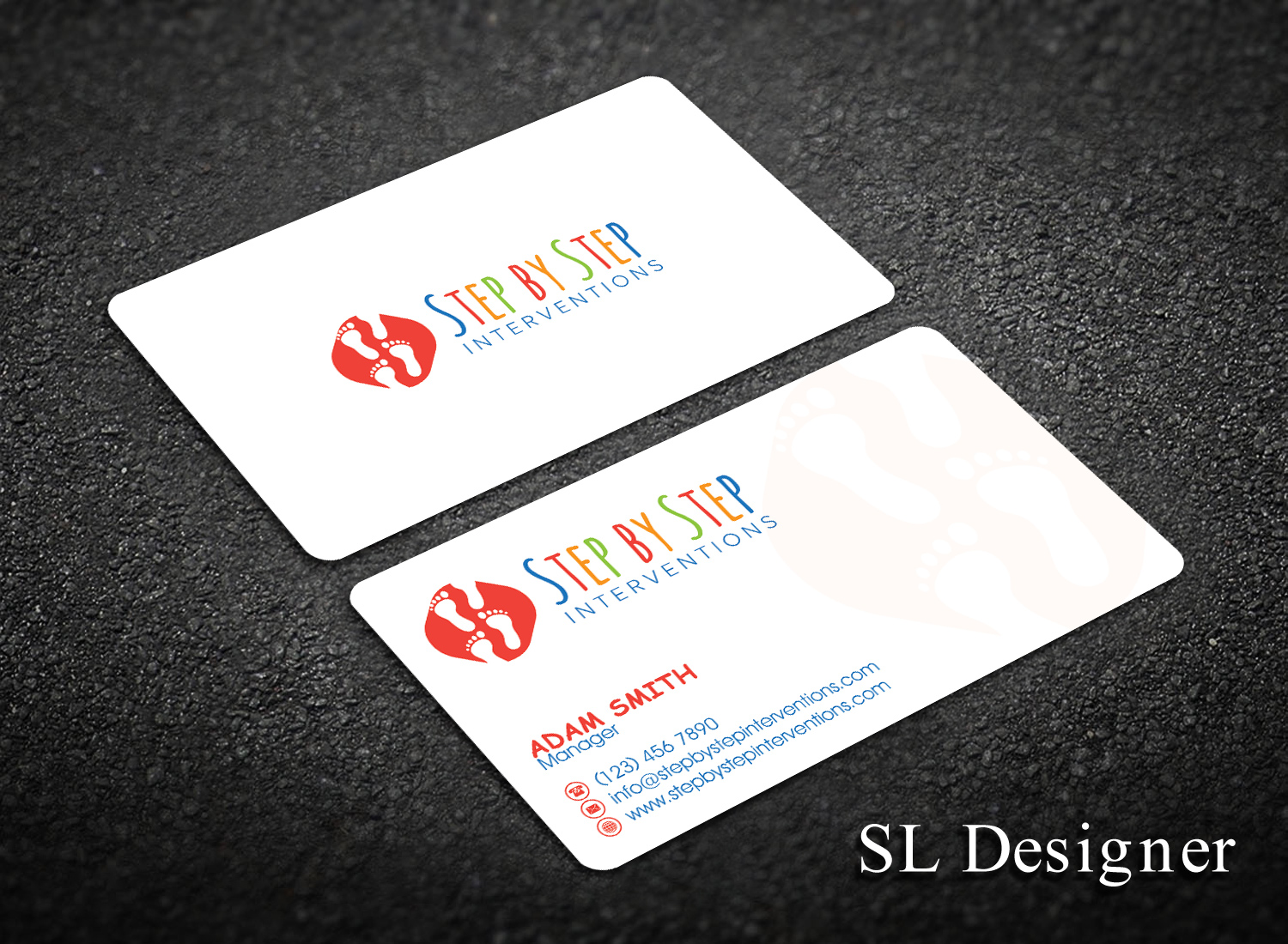 Business Card Design by SL Designer for Step by Step Interventions | Design #15841022