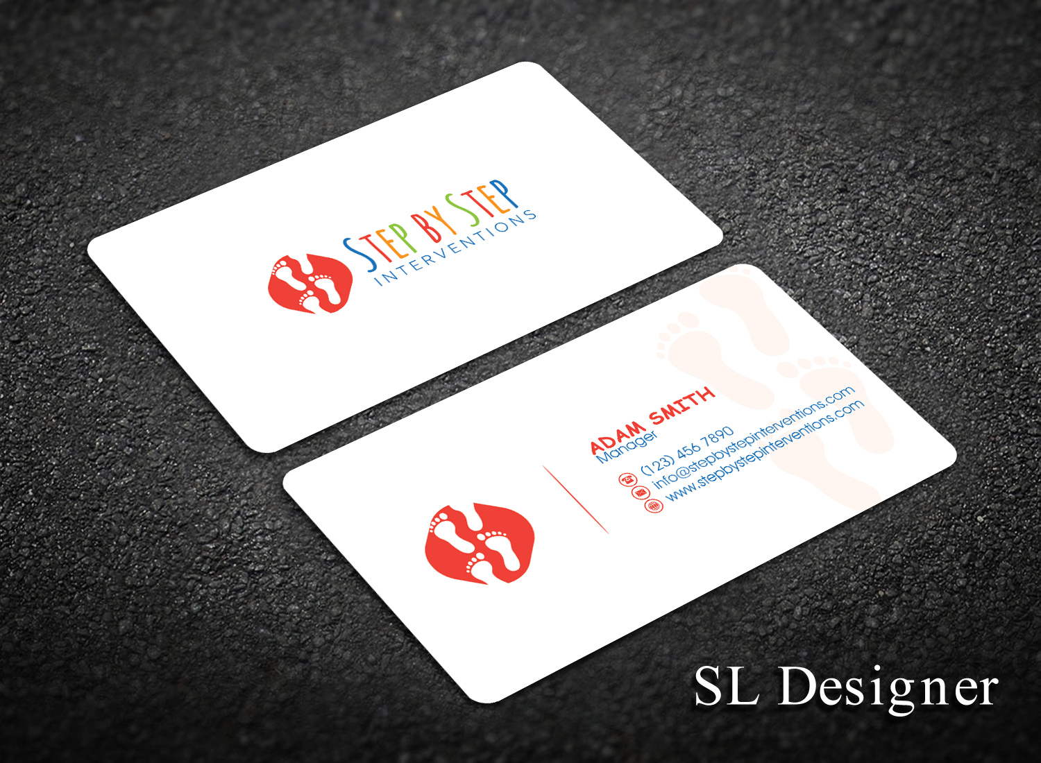Business Card Design by SL Designer for Step by Step Interventions | Design #15841024