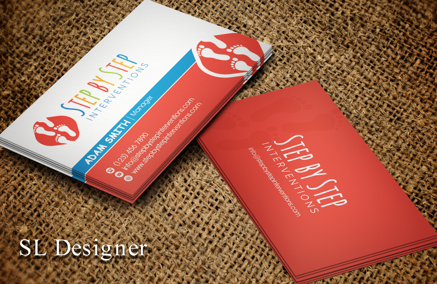 Business Card Design by SL Designer for Step by Step Interventions | Design #15841026