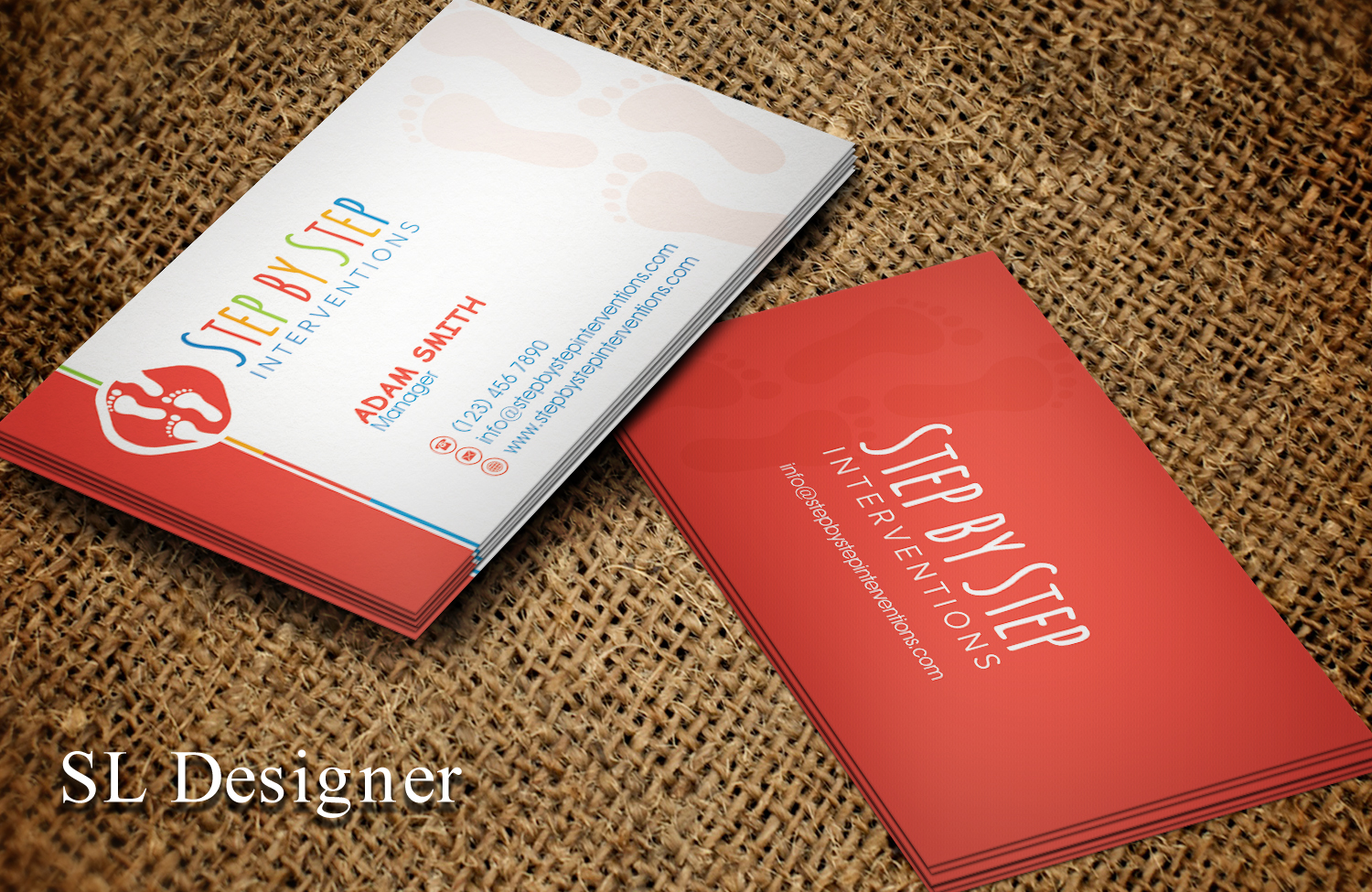 Business Card Design by SL Designer for Step by Step Interventions | Design #15841027