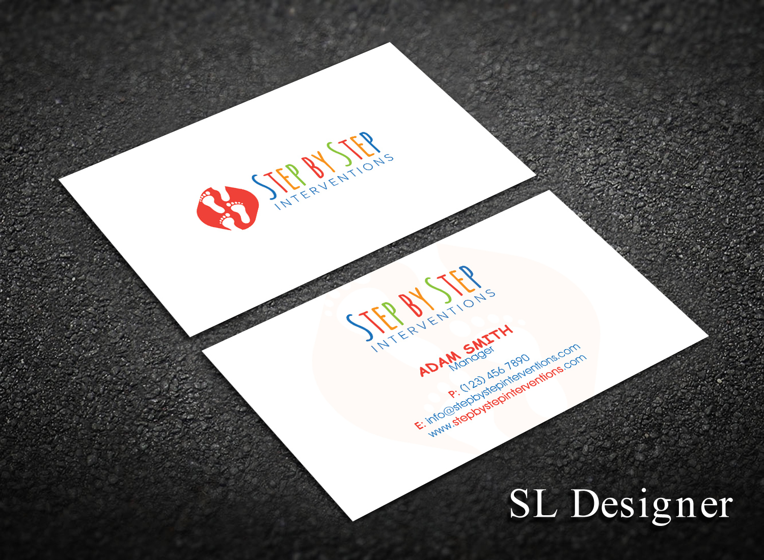 Business Card Design by SL Designer for Step by Step Interventions | Design #15841031