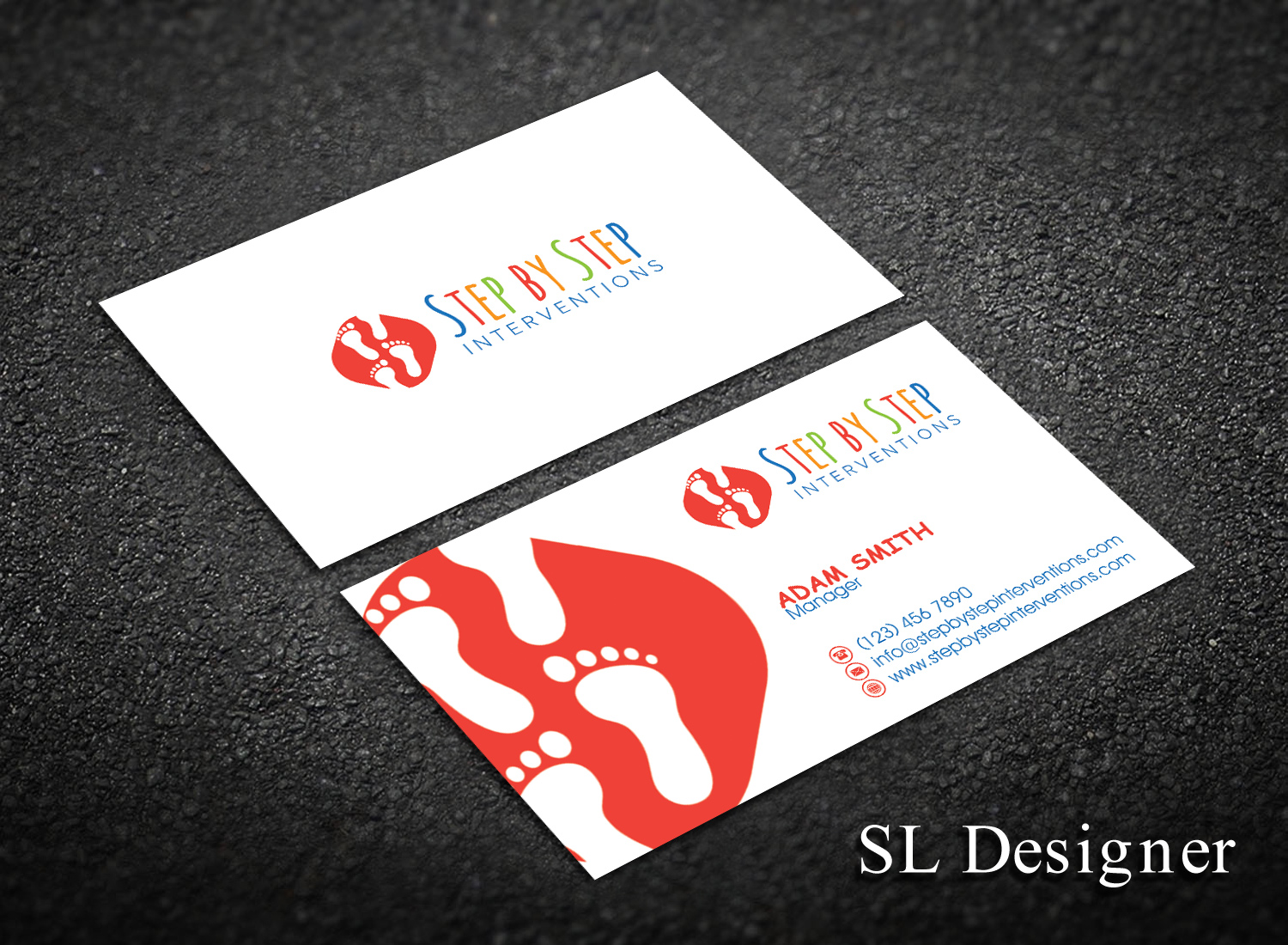 Business Card Design by SL Designer for Step by Step Interventions | Design #15841032