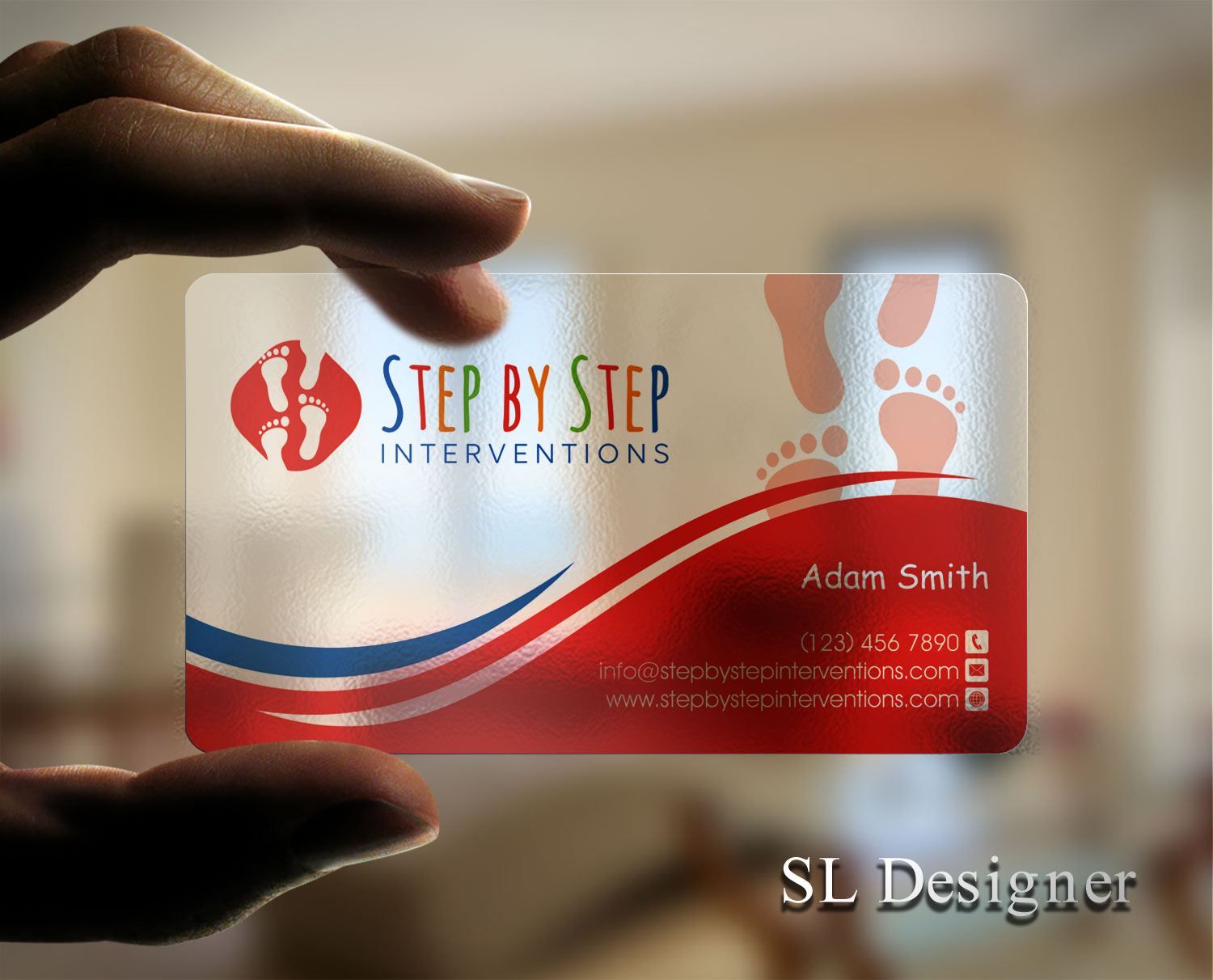 Business Card Design by SL Designer for Step by Step Interventions | Design #15841034