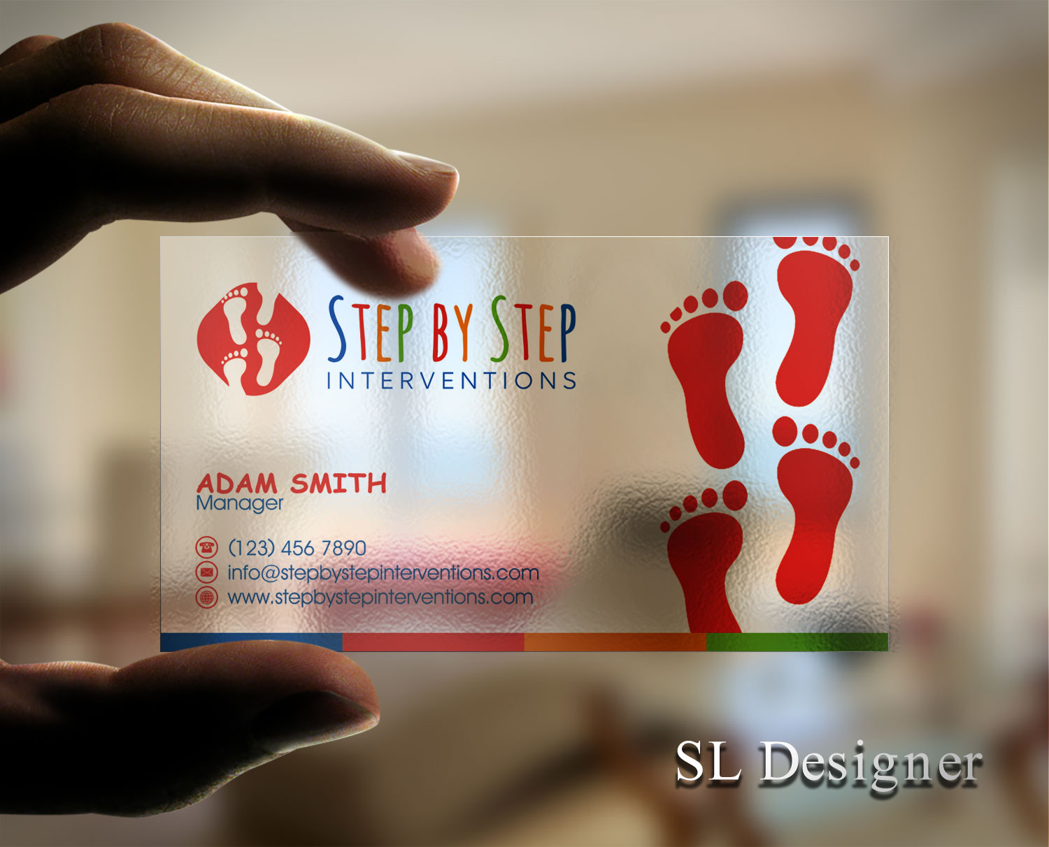 Business Card Design by SL Designer for Step by Step Interventions | Design #15841035