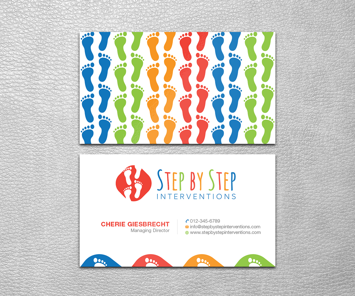 Business Card Design by SS_Designs for Step by Step Interventions | Design #15850700