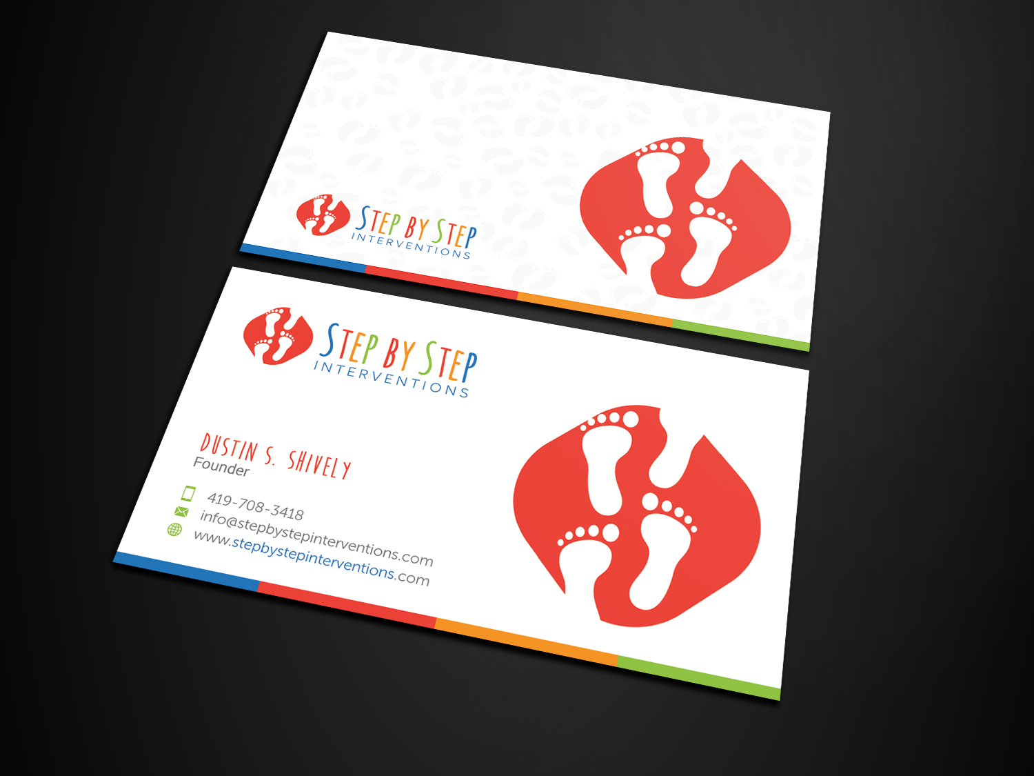 Business Card Design by Graphic Flame for Step by Step Interventions | Design #15860626