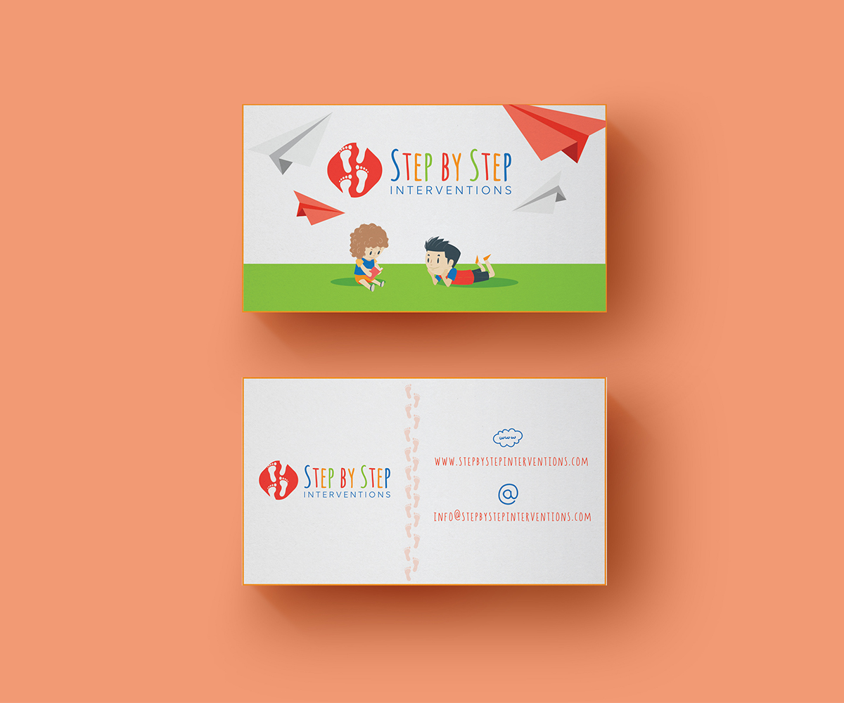 Business Card Design by black panda for Step by Step Interventions | Design #15866207