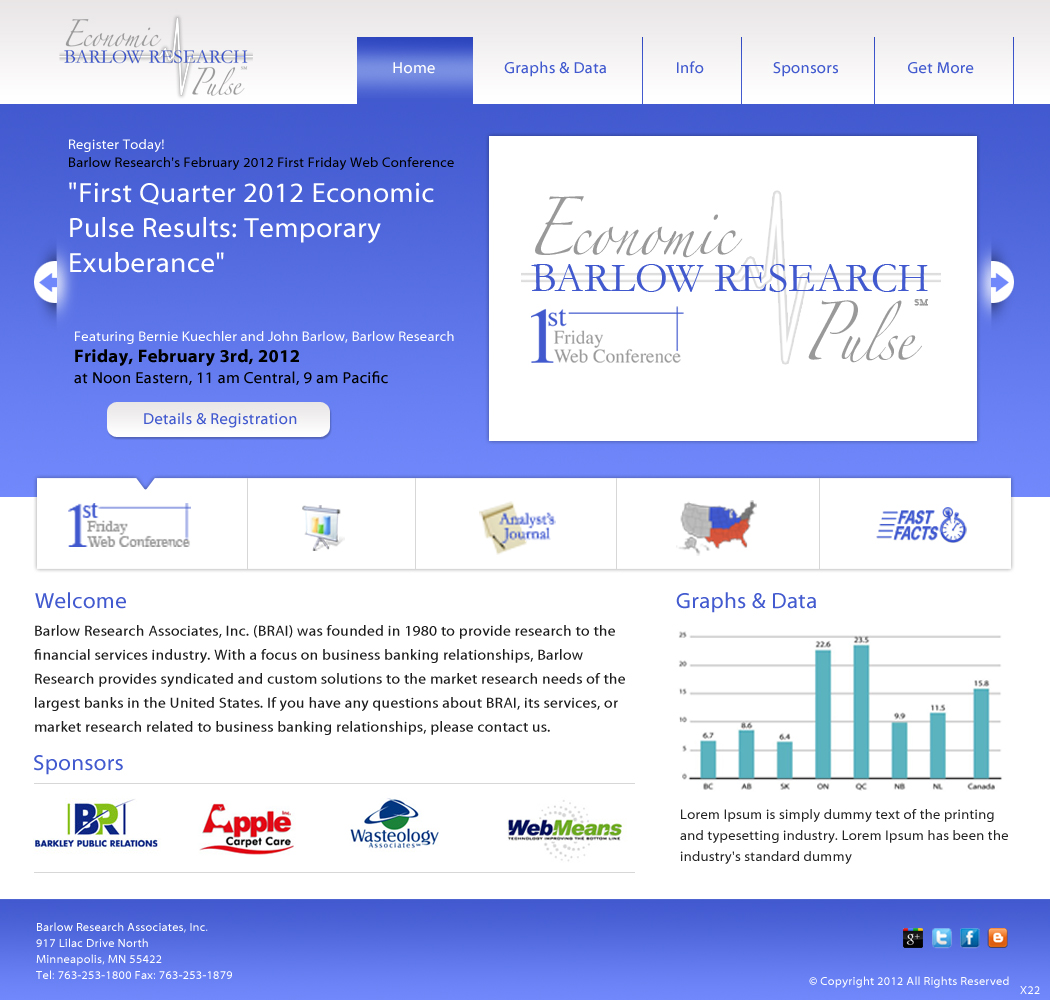 Web Design by pb for Barlow Research Associates, Inc. | Design #592169