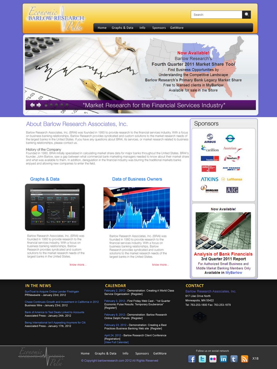 Web Design by pb for Barlow Research Associates, Inc. | Design #593229