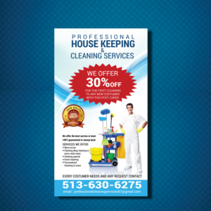 Diseño de Postal por uk para professional house keeping and cleaning servic | Diseño: #15863346