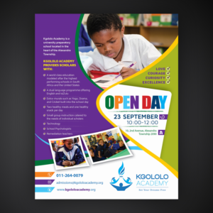 Diseño de Flyer por Mariyam Khan para Kgololo Academy | Diseño: #15858401