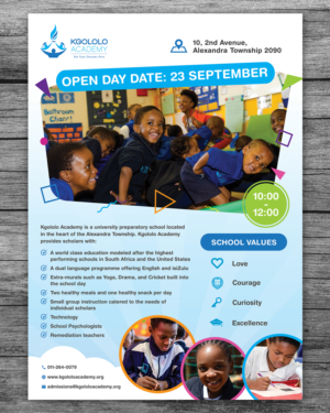 Diseño de Flyer por sun_design para Kgololo Academy | Diseño: #15869402