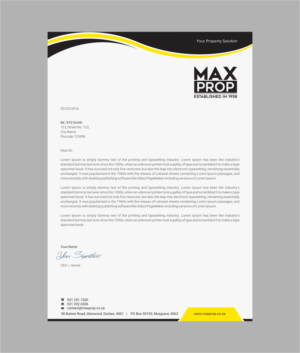 Letterhead Design by INDIAN_Ashok for Maxprop | Design: #15912103