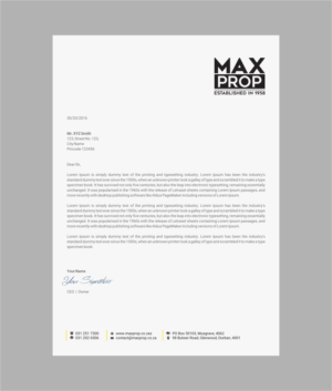 Letterhead Design by INDIAN_Ashok for Maxprop | Design: #15912104