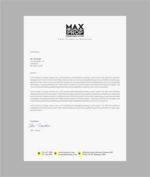 Letterhead Design by INDIAN_Ashok for Maxprop | Design: #15912106