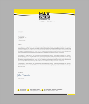 Letterhead Design by INDIAN_Ashok for Maxprop | Design: #15912108