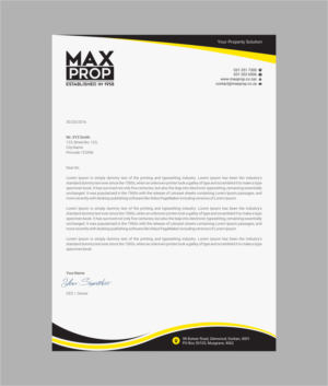Letterhead Design by INDIAN_Ashok for Maxprop | Design: #15912110